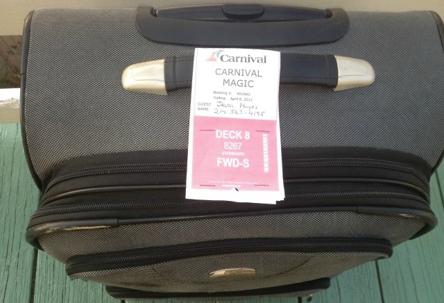 when to put cruise luggage tags on